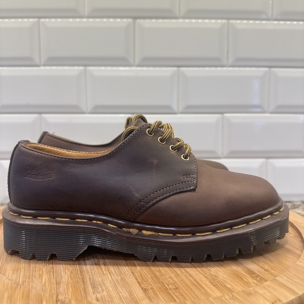Vintage 90s Dr. Martens Made in England Brown Leather Oxfords Womens US 5 UK 3